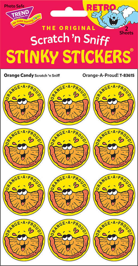 Orange-A-Proud! - Orange Candy scent Retro Stinky Stickers® (24 ct.)