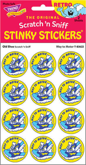 Way to Motor - Old Shoe scent Retro Stinky Stickers® (24 ct.)