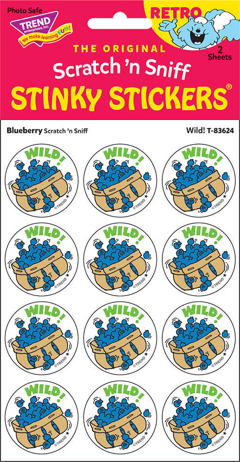 Wild! - Blueberry scent Retro Stinky Stickers® (24 ct.)