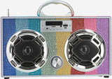 Bluetooth FM Radio W LED Speakers Rainbow Bling Boombox