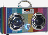 Bluetooth FM Radio W LED Speakers Rainbow Bling Boombox