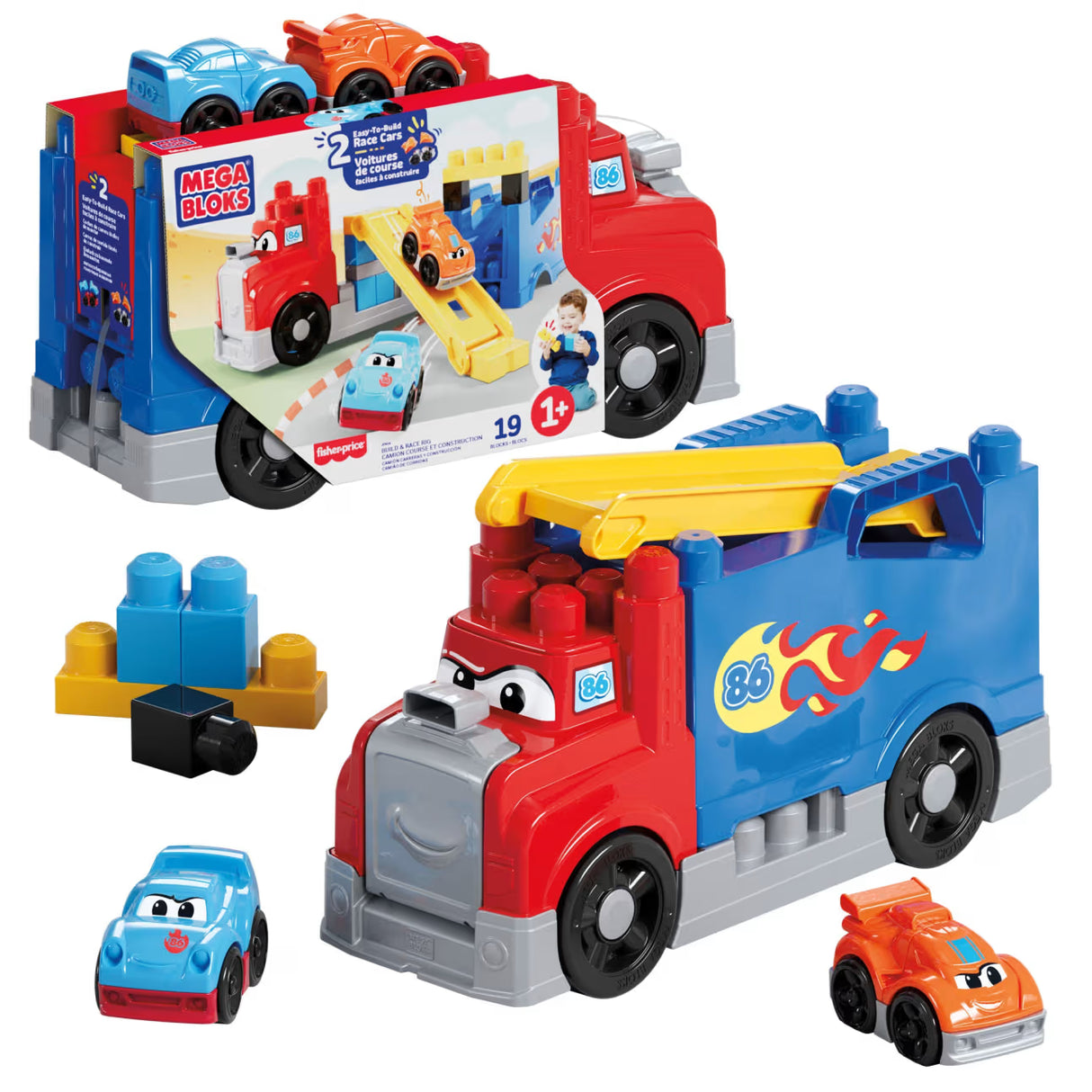 MEGA BLOKS First Builders Build & Race Rig Toy Blocks