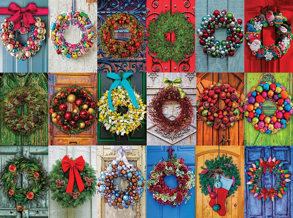 Holiday Wreaths - 500 Piece - White Mountain Puzzles