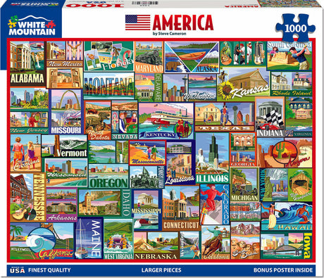 America - 1000 Piece - White Mountain Puzzles