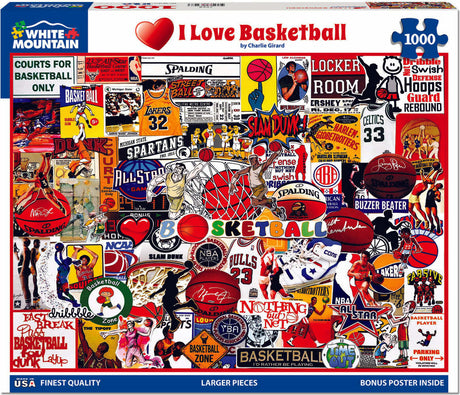 I Love Basketball - 1000 Piece Jigsaw Puzzle