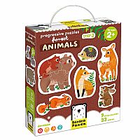 33 pc Progressive Puzzle Forest Animals