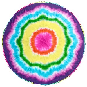 Pom Pom Tie Dye Beach Blanket - Fun Stuff Toys